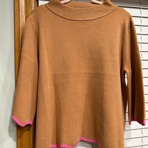 Fate Caramel Sweater with Pink Accents